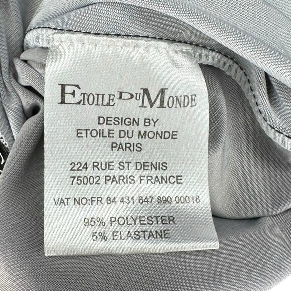 ETOILE DU MONDE Piped Lace Bodycon Sheath Midi Dress French EDM Stretch Size 3 - Picture 5 of 6